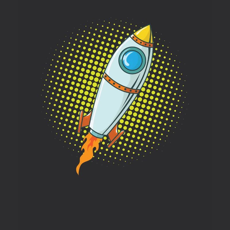 Moon Rocket Spaceship Comic Missile