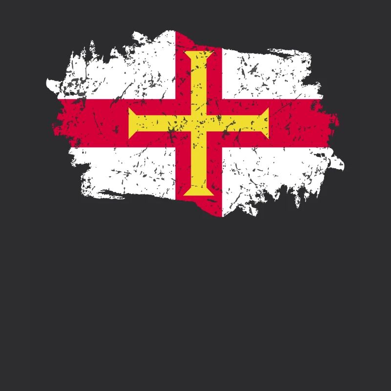 Drapeau de Guernesey Grunge Drapeau de Guernesey