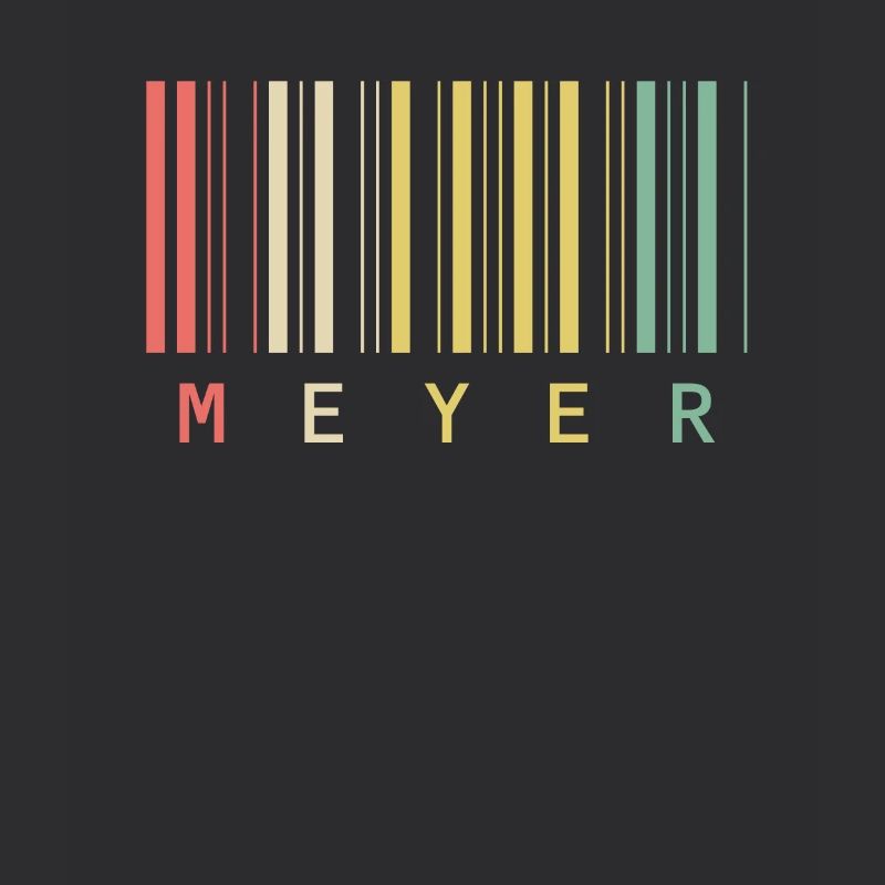 Meyer Family Name Bar Code Barcode Gift