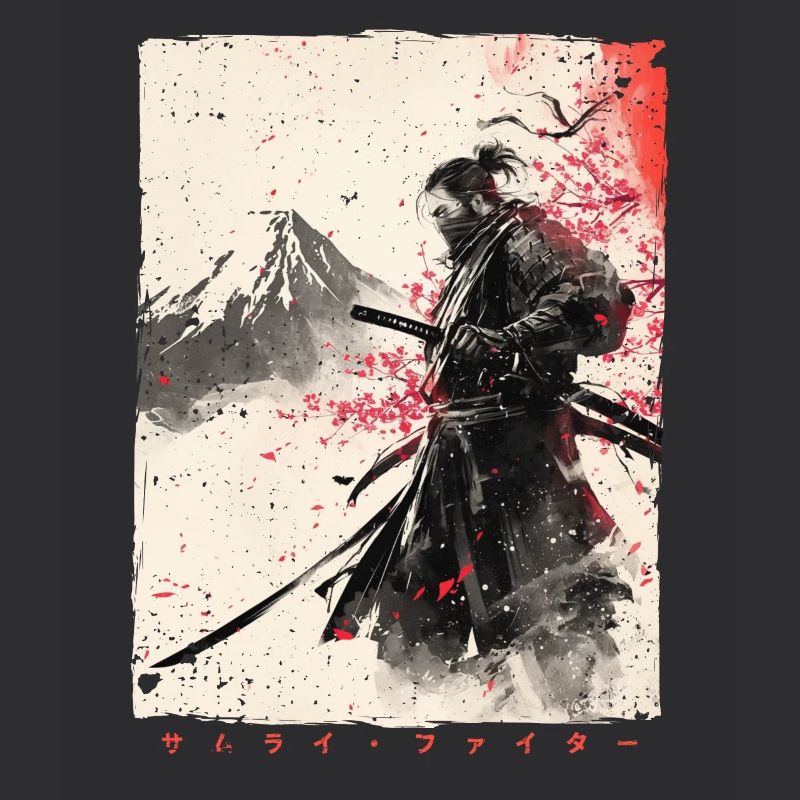 Samurai Fighter - Illustration japonaise Ukiyo-e