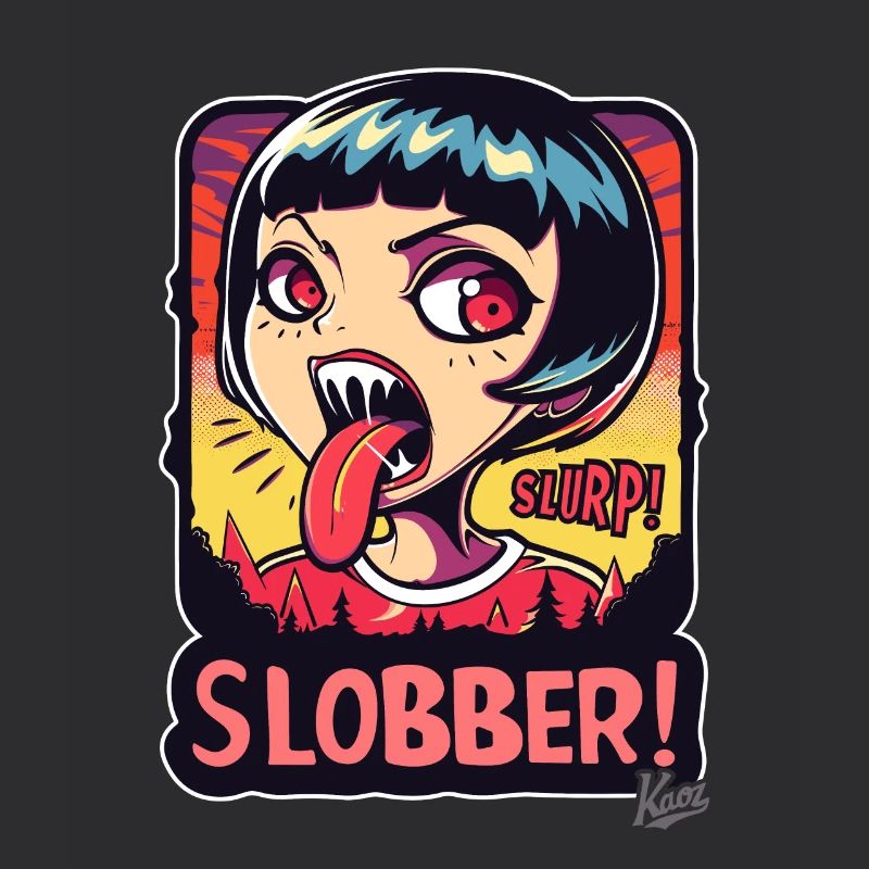 Cartoon eines Frechen Emo-Zombie-Mädchen