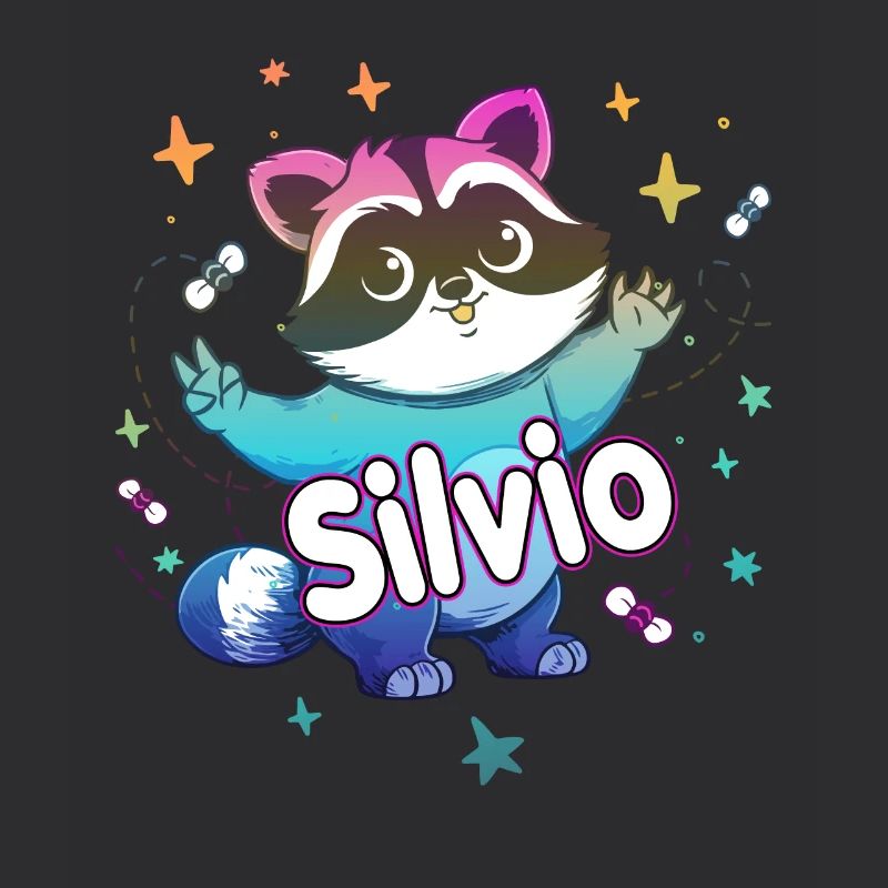 SILVIO - Beau nom de garçon avec un raton laveur mignon