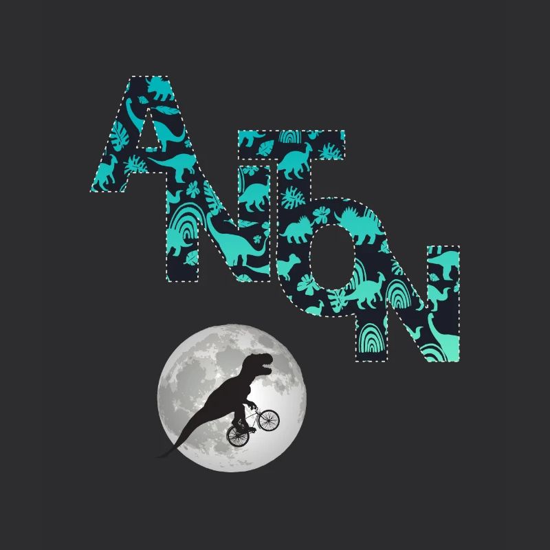 ANTON - Beautiful boy name with dinosaur