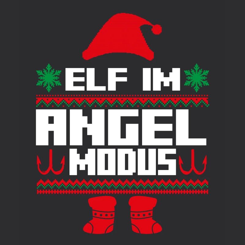 Elfe de Noël Noël Pêche Angler Canne à pêche