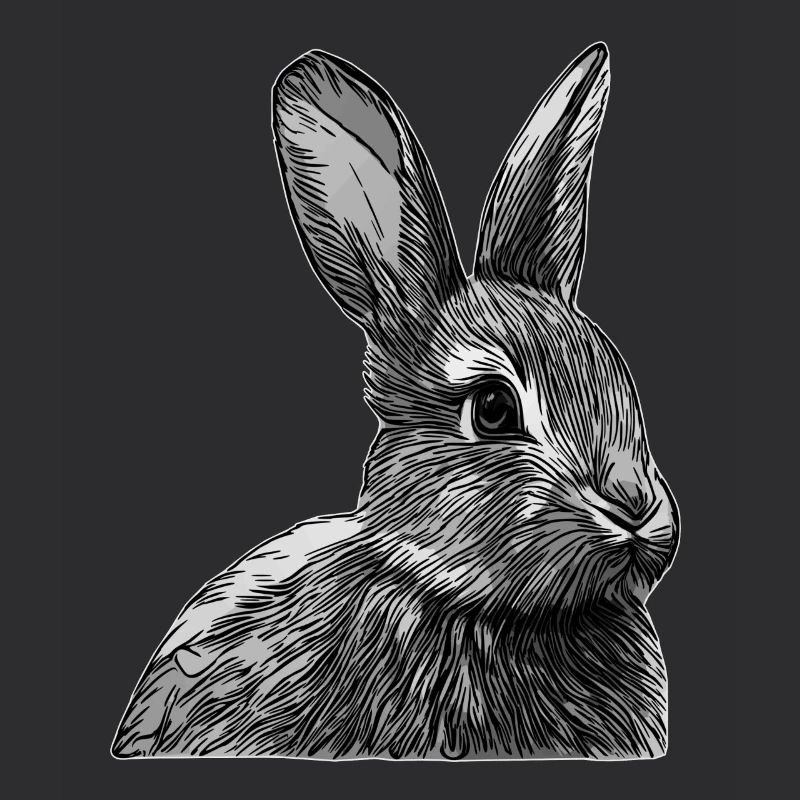Graphique de conception d’animaux de visage de lapin gris