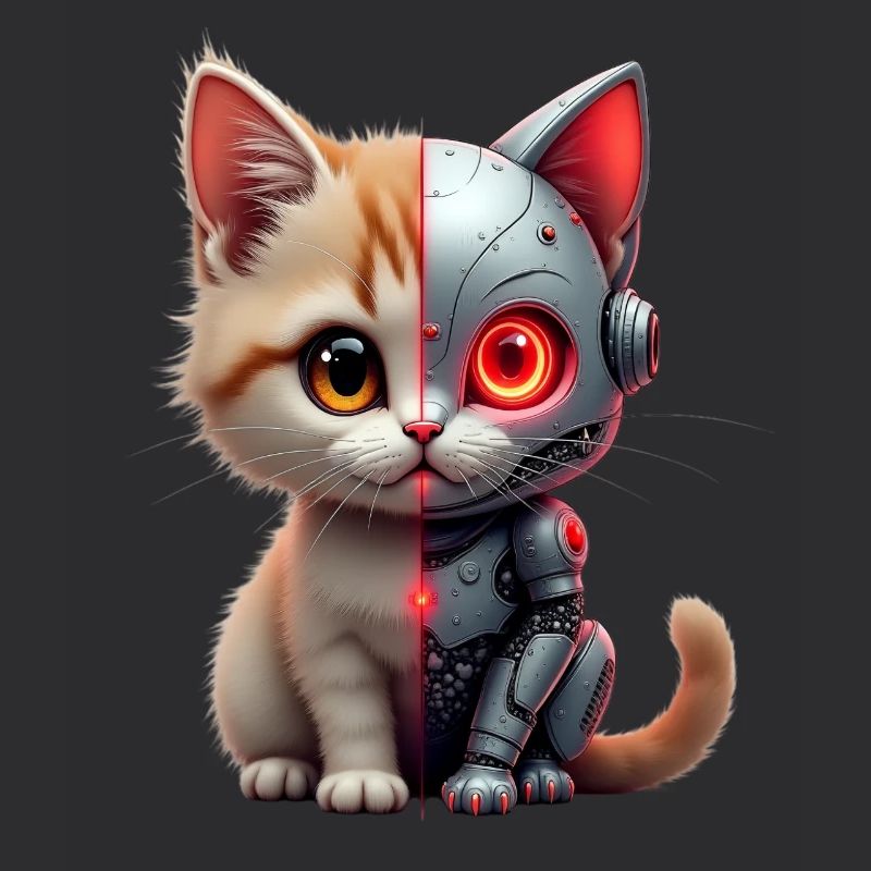 Drôle Robot Chat Tech Chats Cyborg Animal Chat