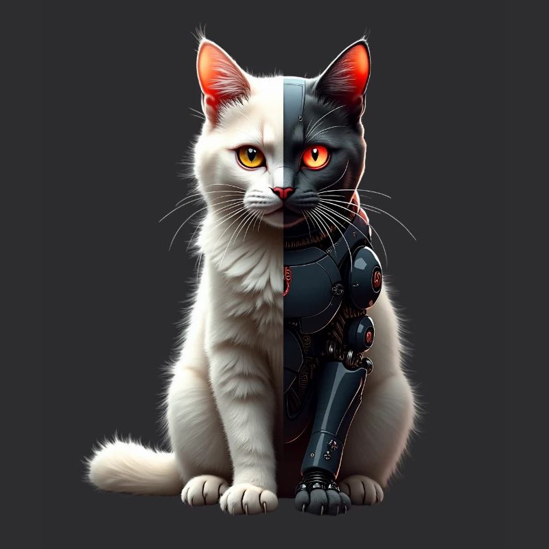 Funny Robot Cat Tech Cats Cyborg Animal Cat