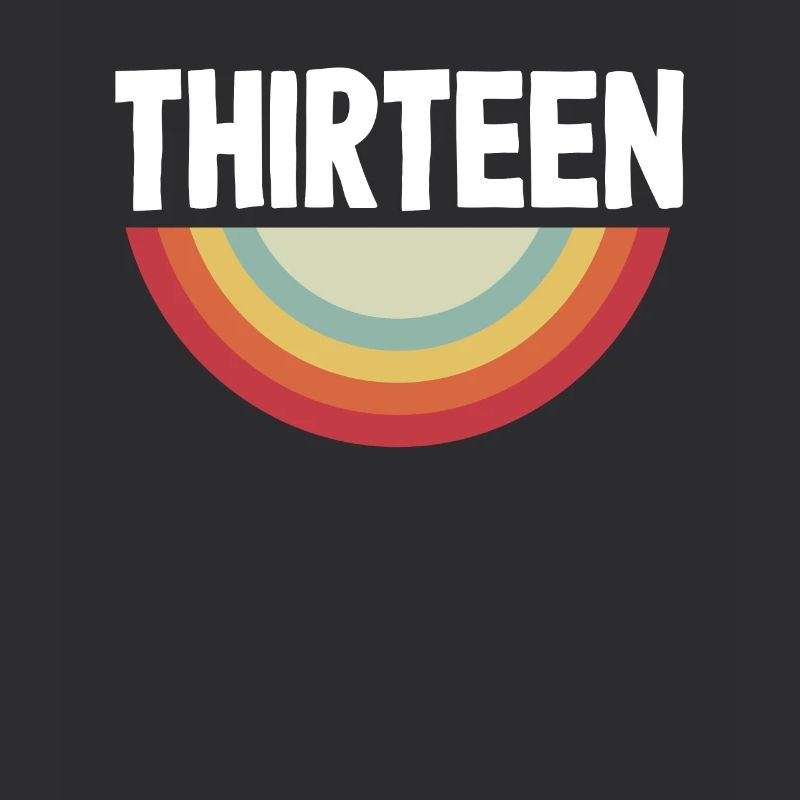Retro Regenbogen 13. Geburtstag