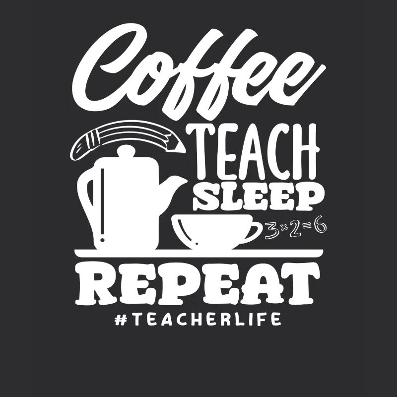 Enseignant de l’école primaire Café Enseigner Dormir Répéter
