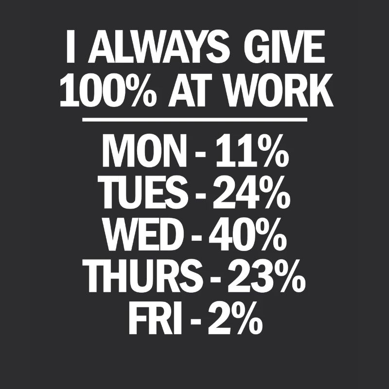 I Always Give 100 At Work Funny Work Sarcastic