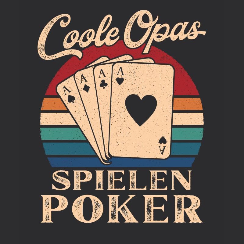 Cool Papy Jouant Au Poker Rétro Papy