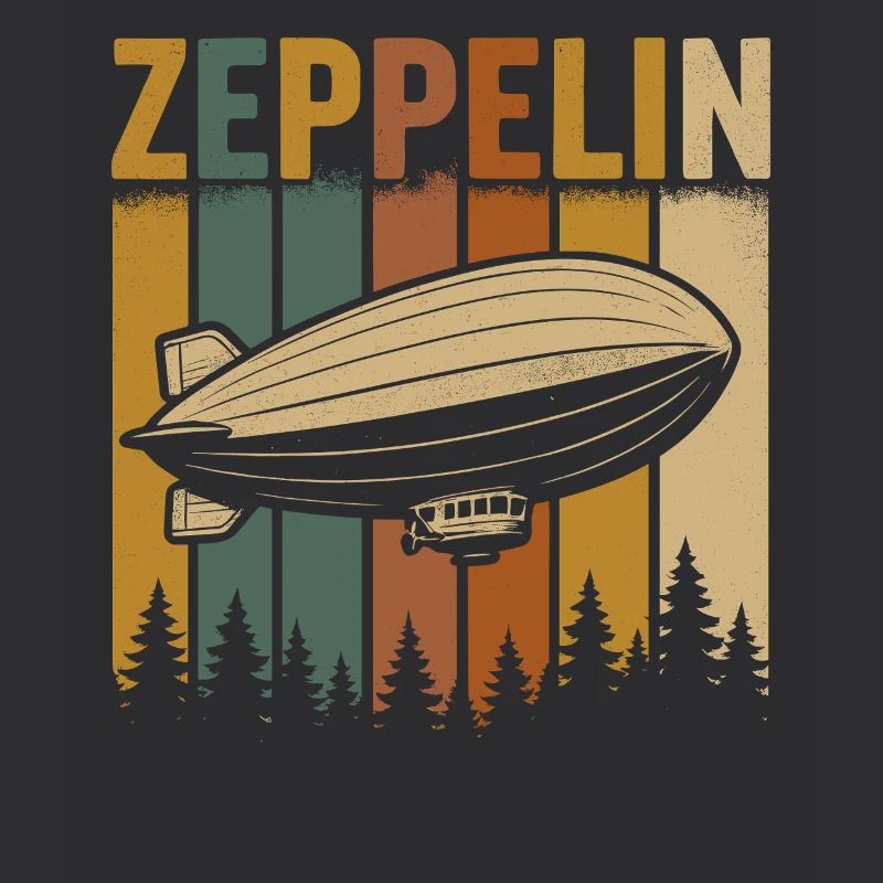 Dirigeable Zeppelin à rayures rétro
