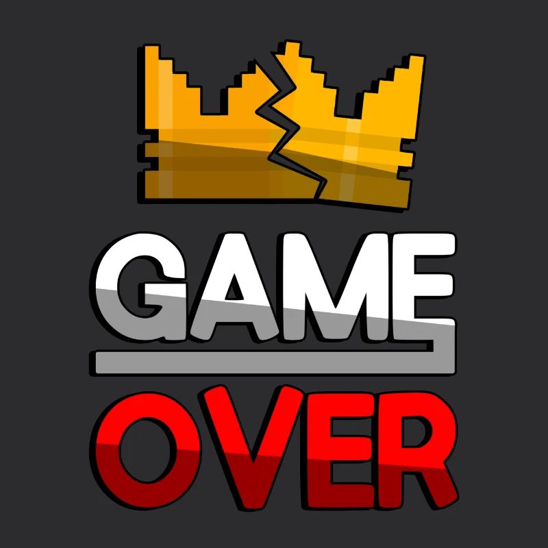 GAME OVER (Rot) + King Crown - Gaming