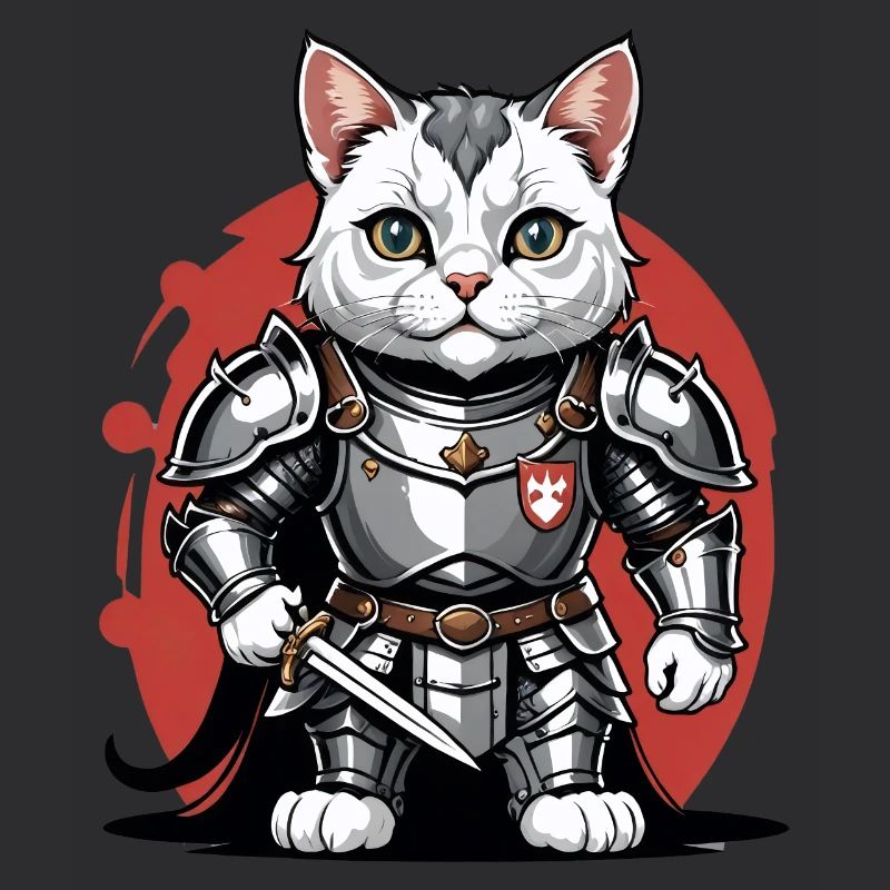 Chat Chevalier Chevalier Chat Cadeau Médiéval