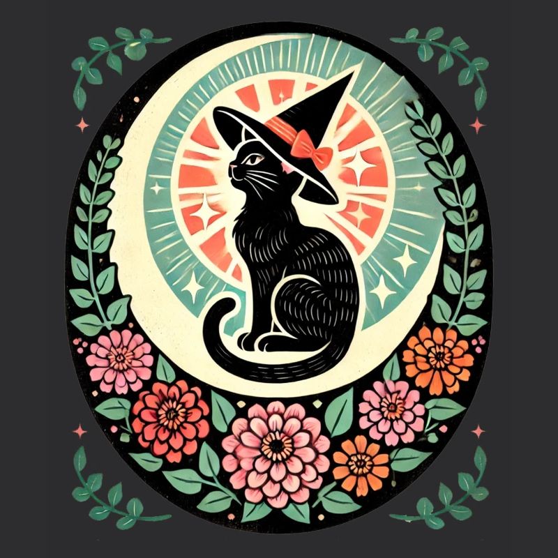 Sorcière Chat Noir Vintage
