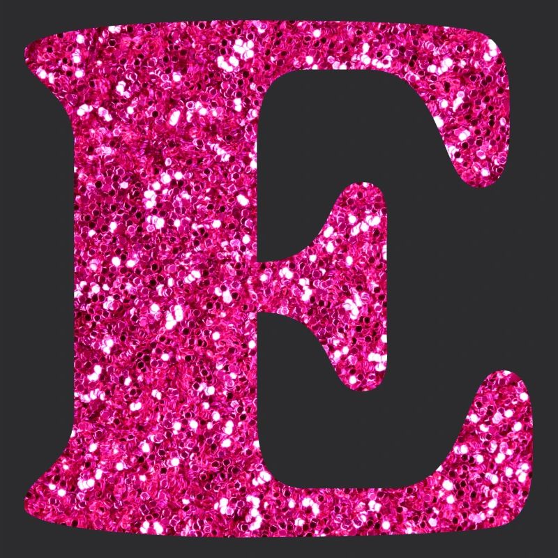 Buchstabe e rosa Glitzer