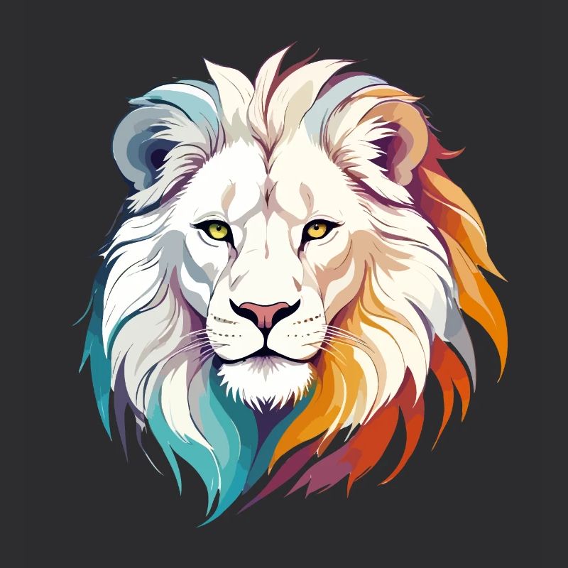 Lion Vector Art with Vibrant Colours Illustration