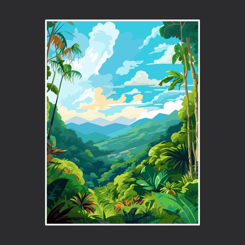 Amazone Rainforest Vintage Travel Poster Souvenir