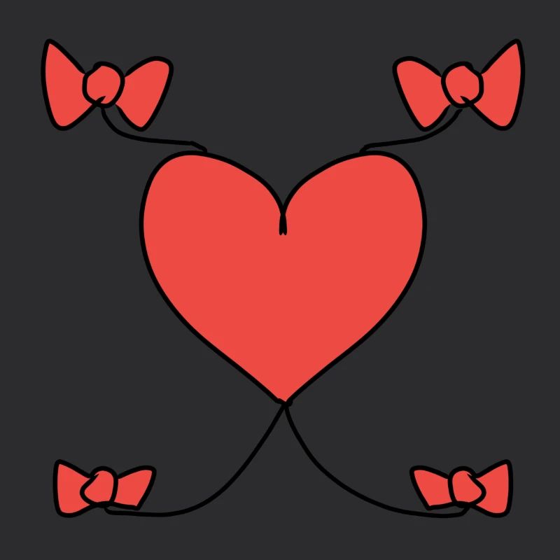 Heart Bow Pattern Shapes Red