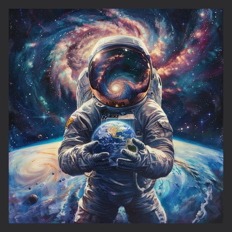 Astronautes Galaxie Espace Planète Espace Conception Spatiale