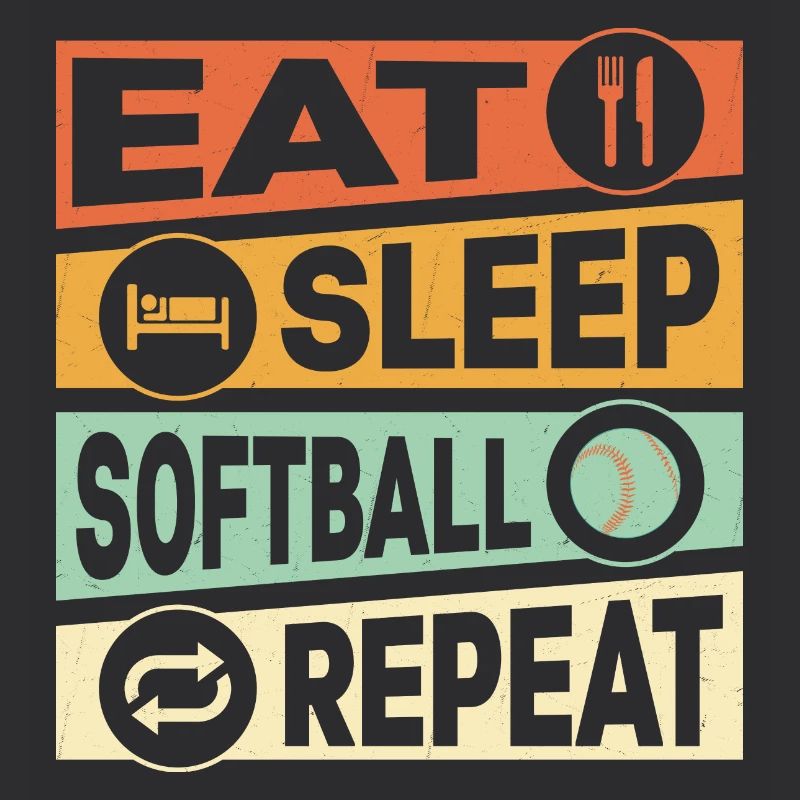 Eat Sleep Softball Repeat Baseball Team