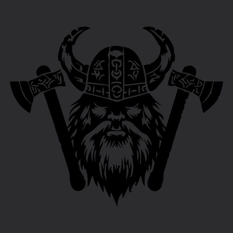 Wikinger mit Axt und Helm