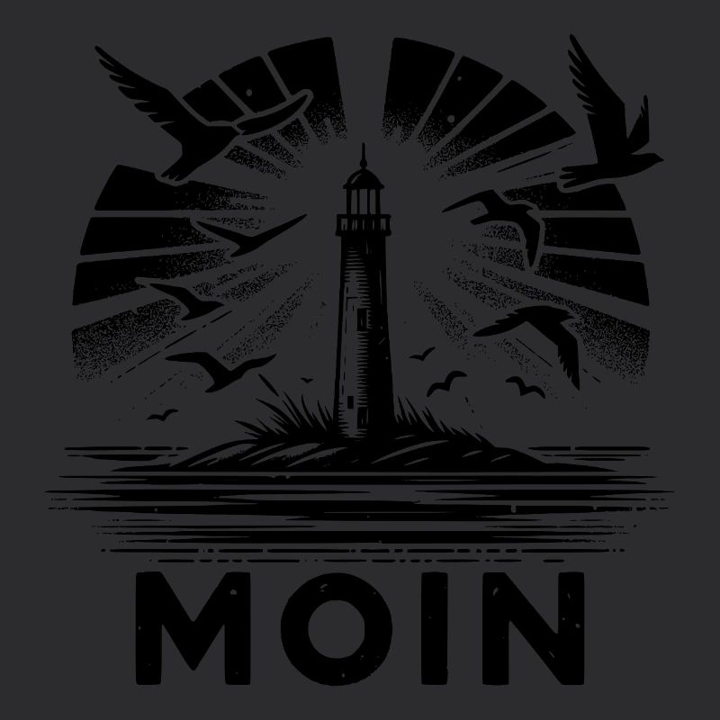 Lighthouse Moin Coastal Scene with Seagulls