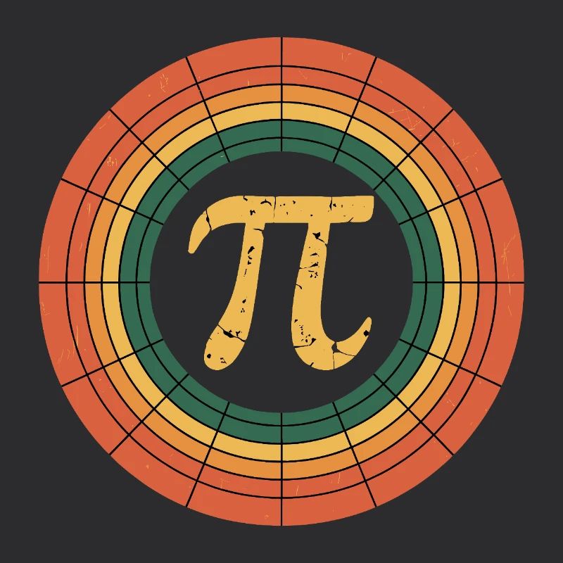 Retro Style Pi Tag Geometric Pattern Art