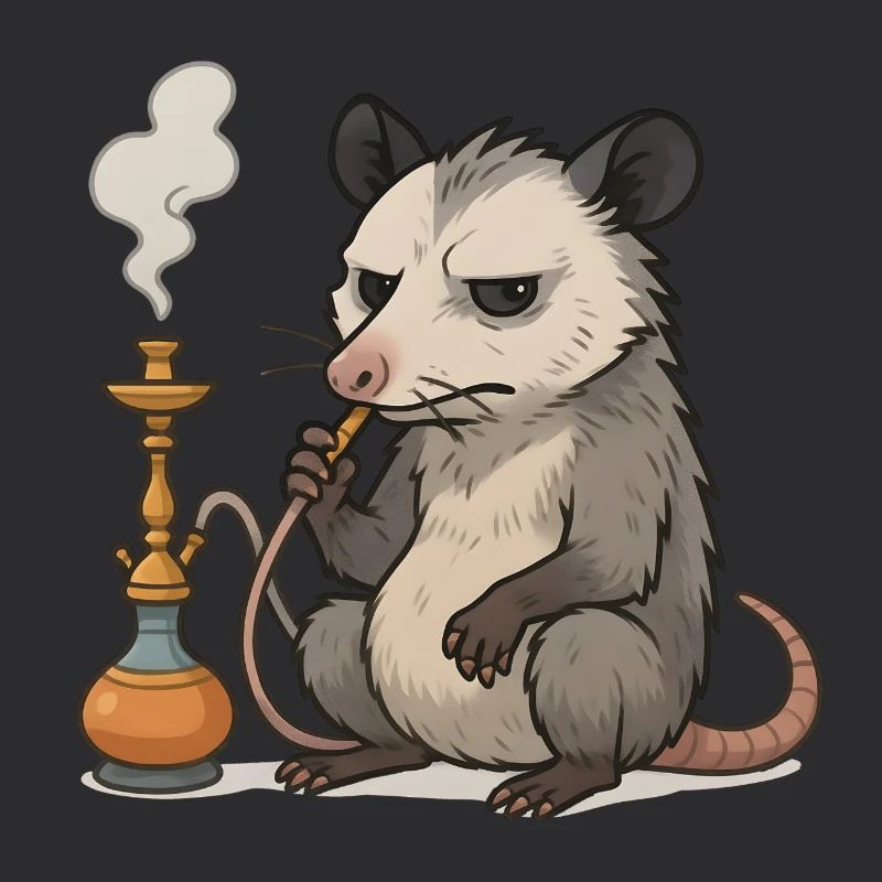 Opossum with hookah gift