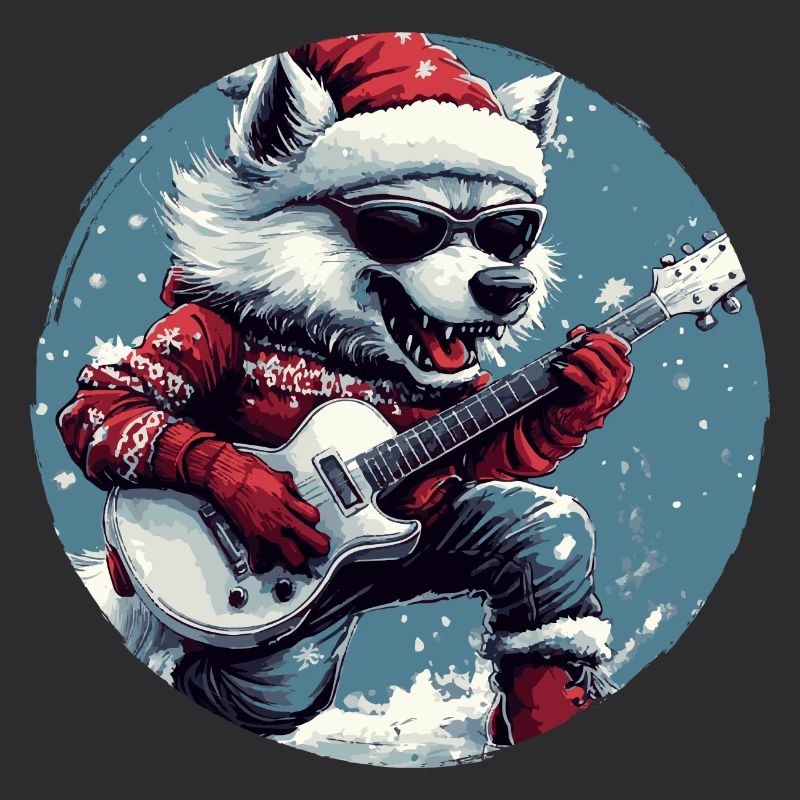 Wolf Christmas Rocker Guitar