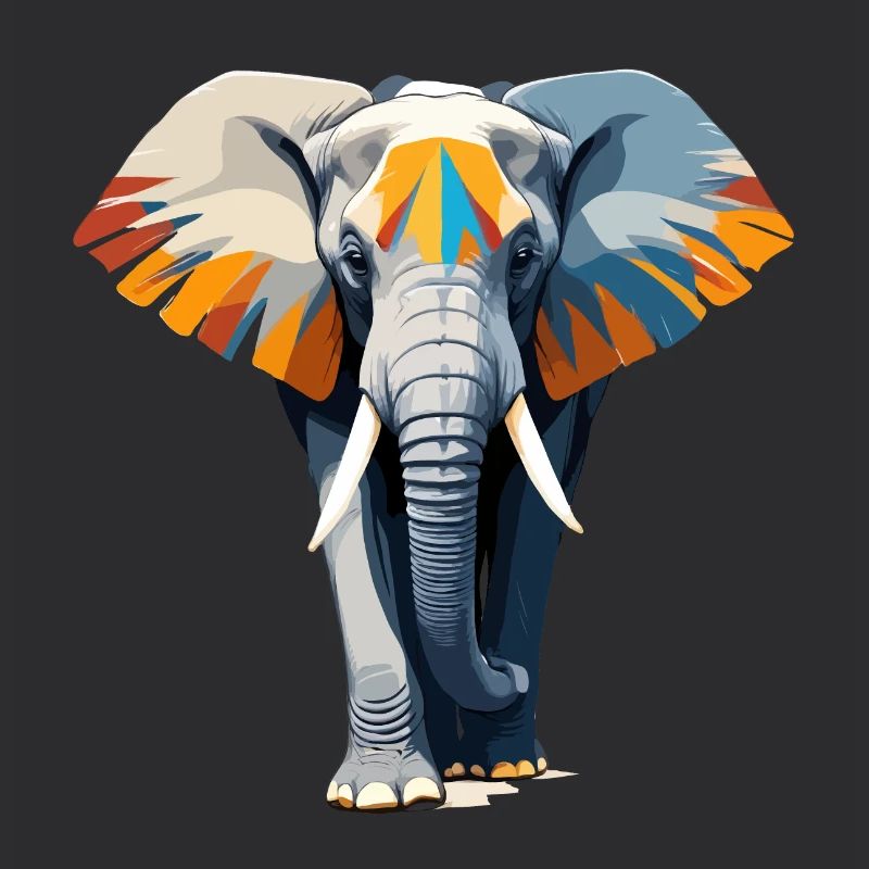 Elefant Vektor Kunst Lebendige Farbe Illustration