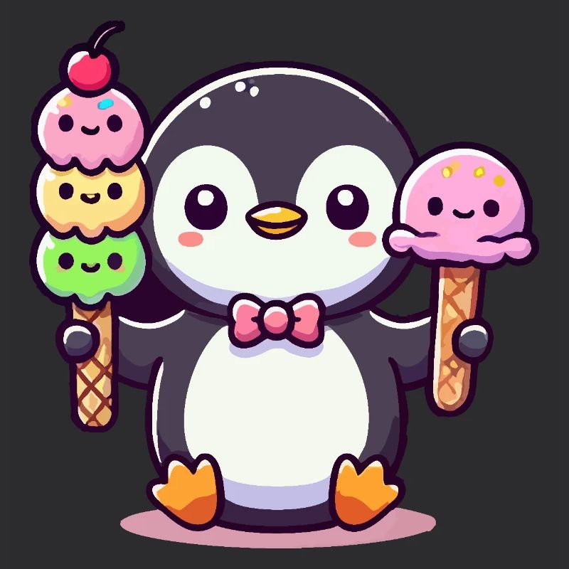 Pinguin mit Eis