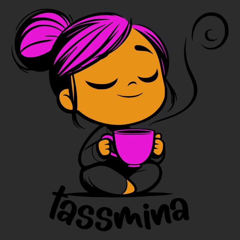 Tassmina enspannt mit einer Tasse Tee oder Kaffee