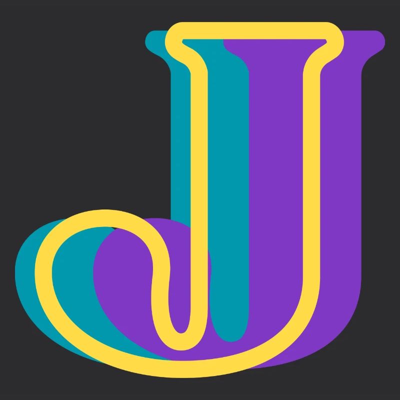 Multicolored letter j