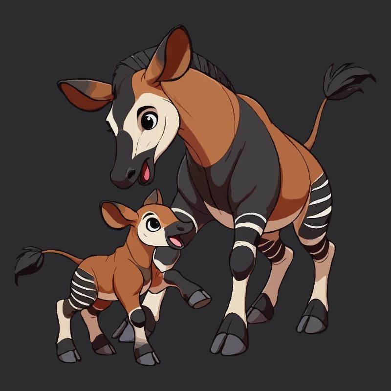 Okapi Mutter und Kind