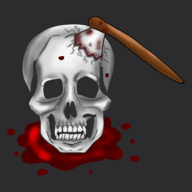 Skull with axe