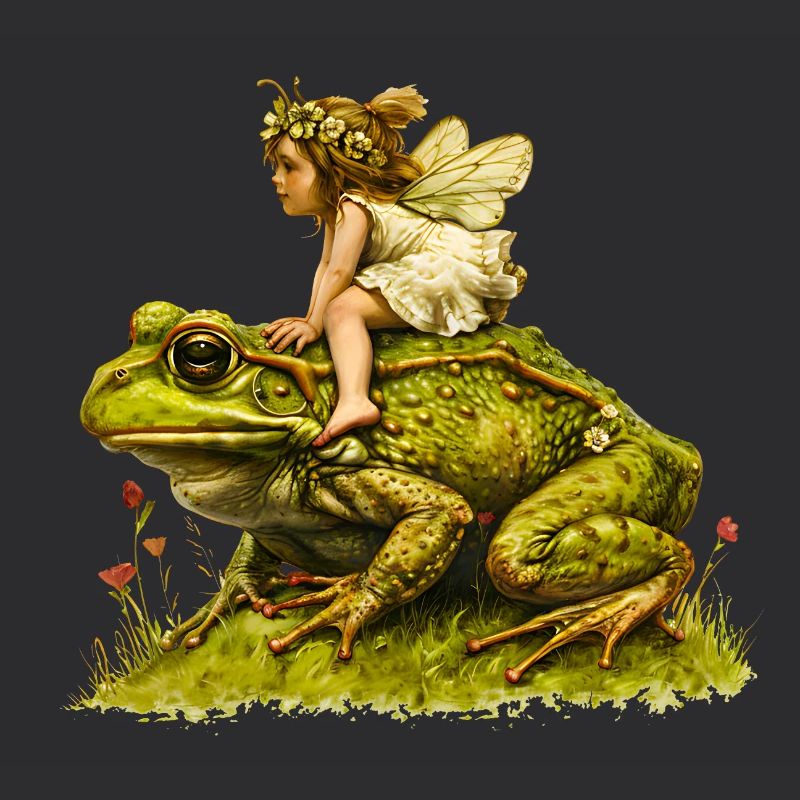Fairy rides frog