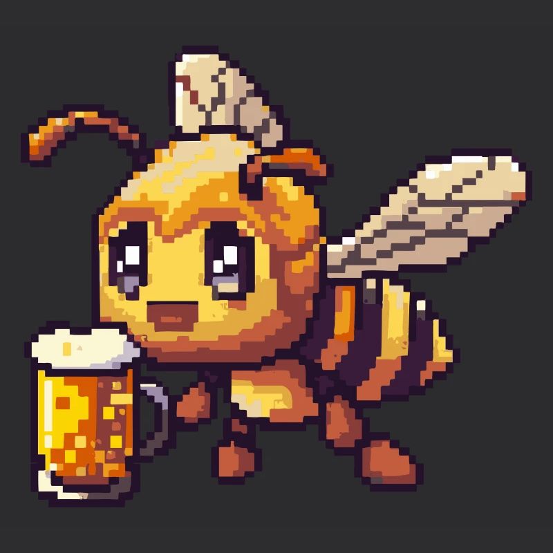 abeille bière pixel