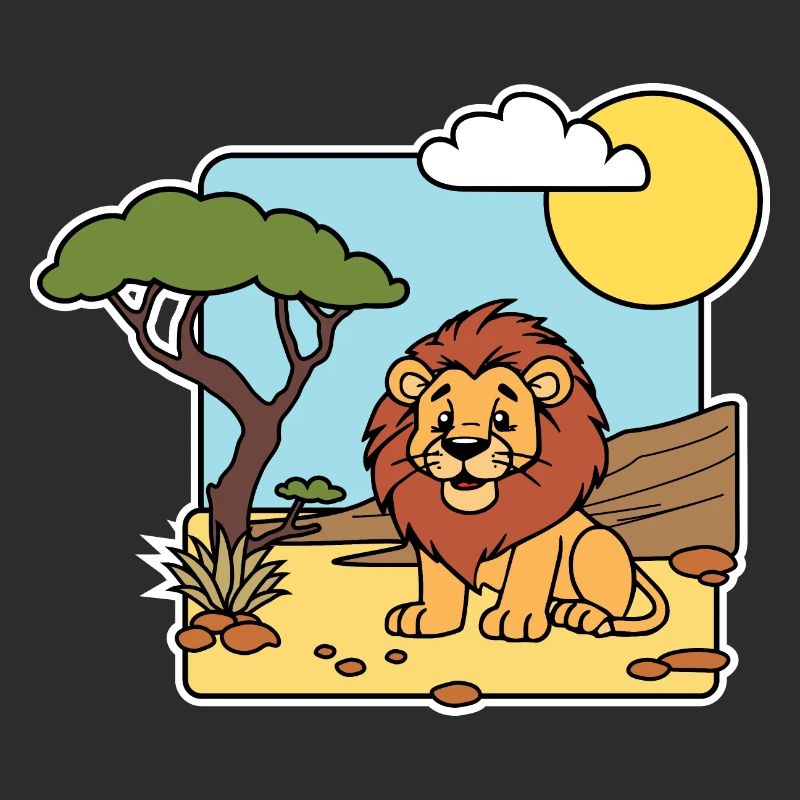Lion amical dans la savane en Afrique
