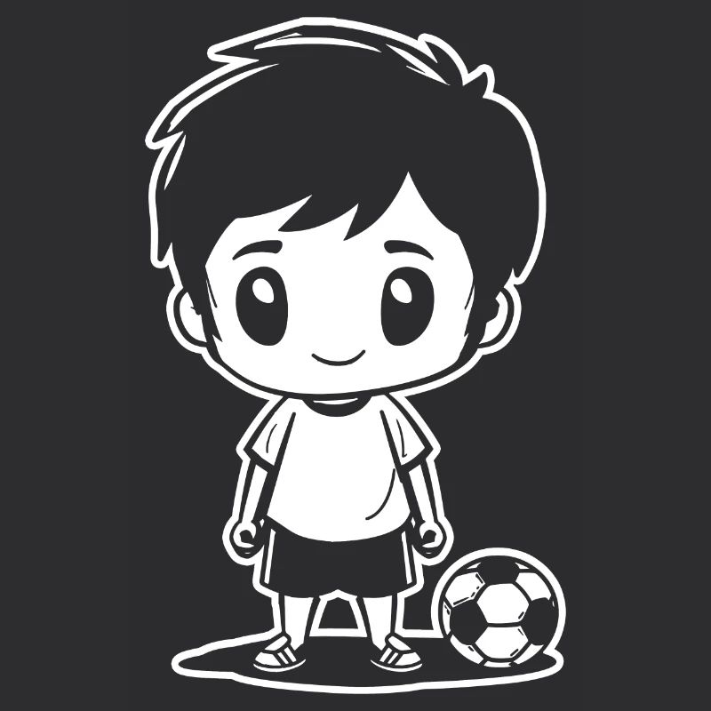 Fußball Junge Zeichnung