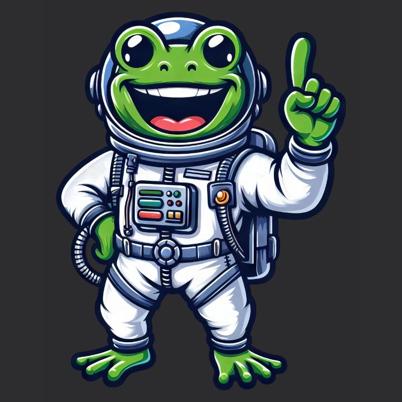 grenouille astronaute cool sourire univers de l’espace