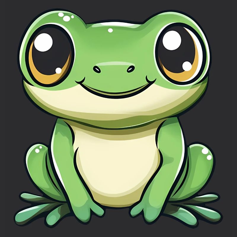 mignon grenouille - Vert - Design joyeux.