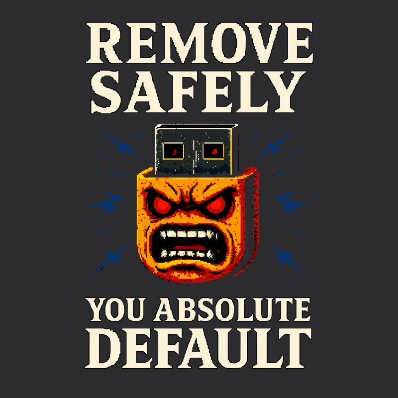 Remove Safely – Tech Rage Pixel Shirt mit USB Wut