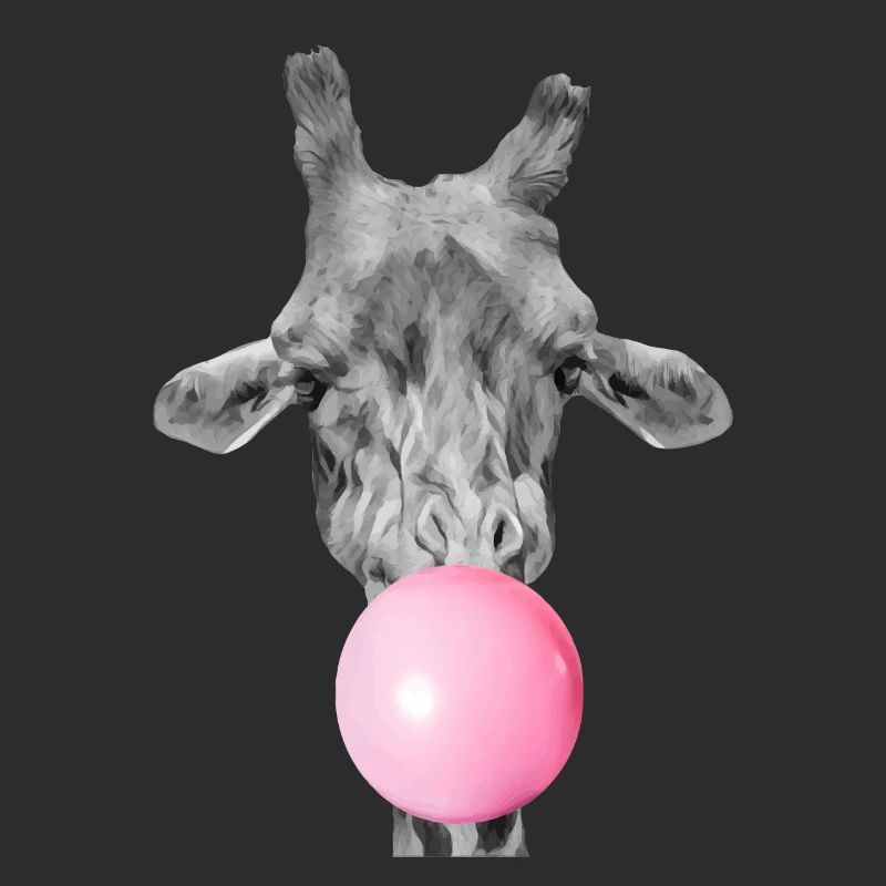 Giraffe und kaugummi