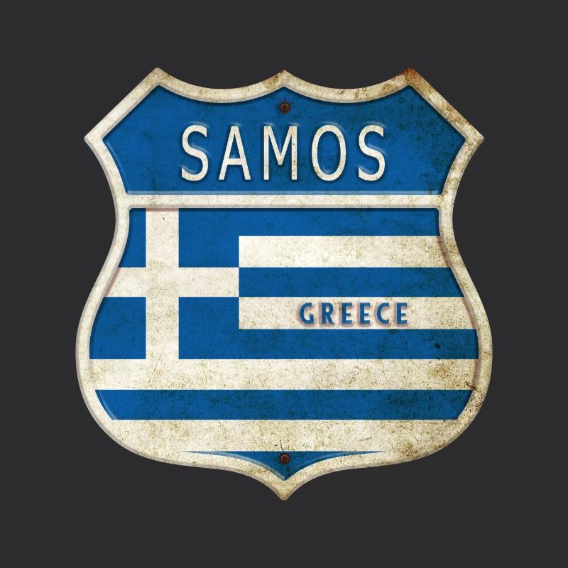 Samos Grèce Armoiries Drapeaux Design