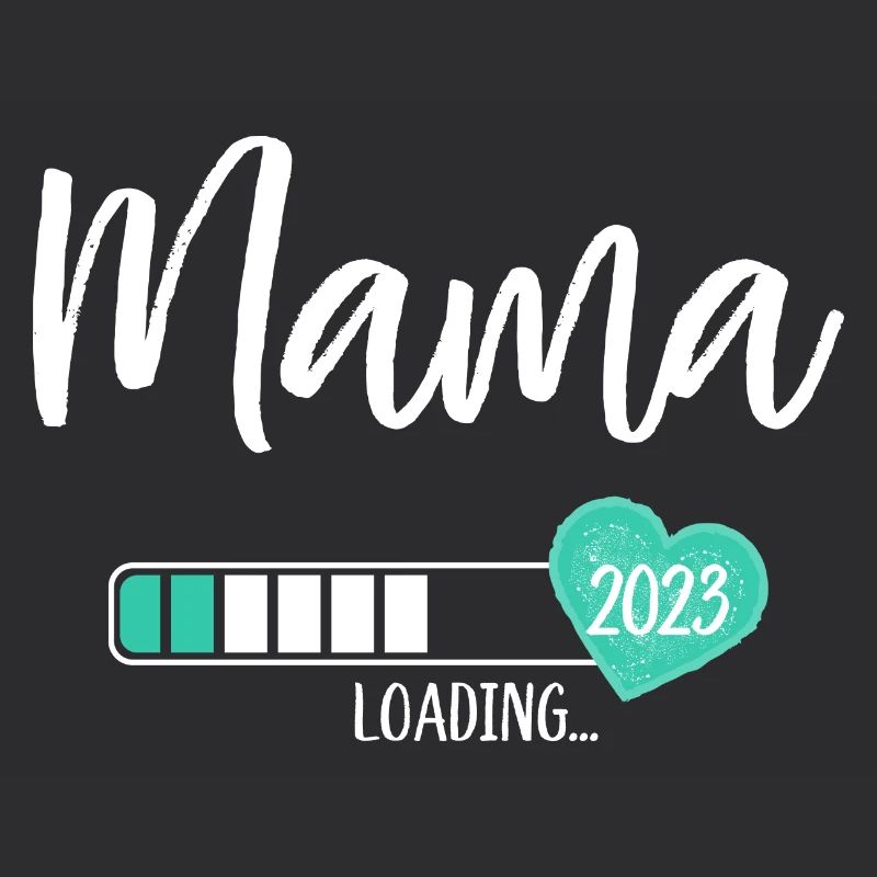 Mama Loading 2023 Herz Baby Junge Werdende Mama
