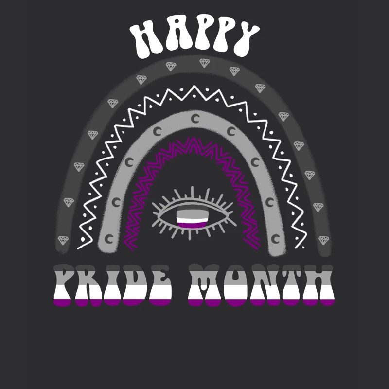 Boho Rainbow Happy Pride Mois Asexué