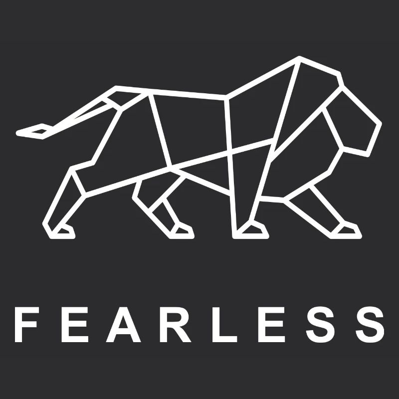 Logo du lion courageux Peur intrépide Leonard Prénom