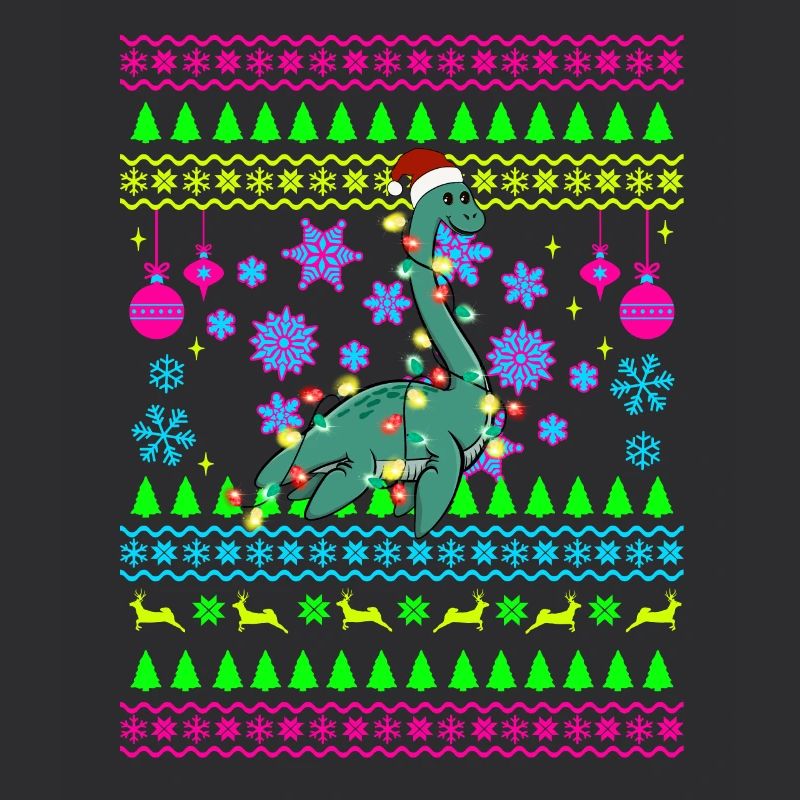 Weihnachtsdino mit Lichtern