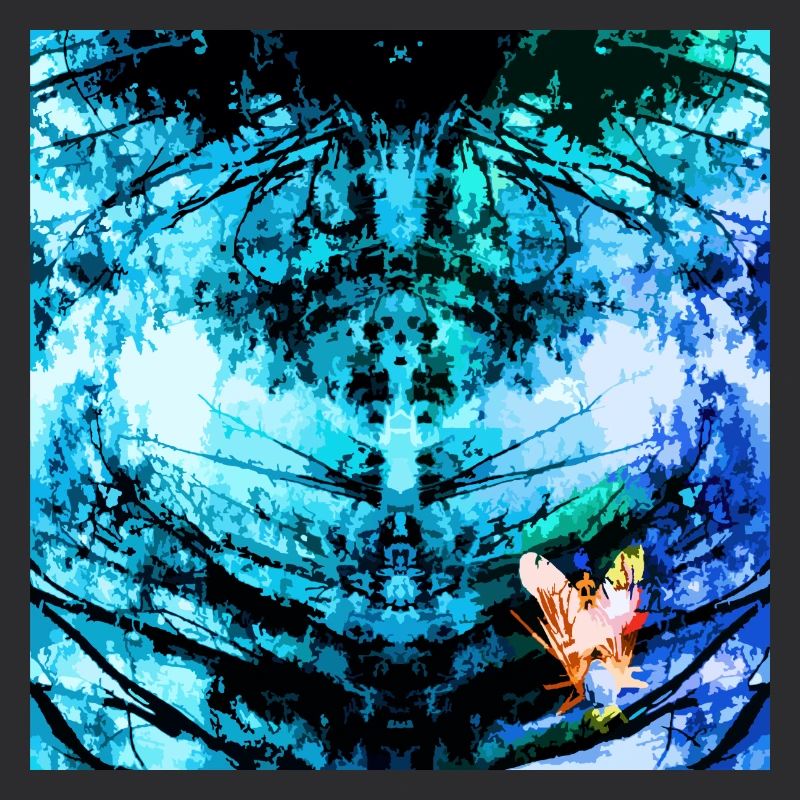 Papillon psychédélique bleu